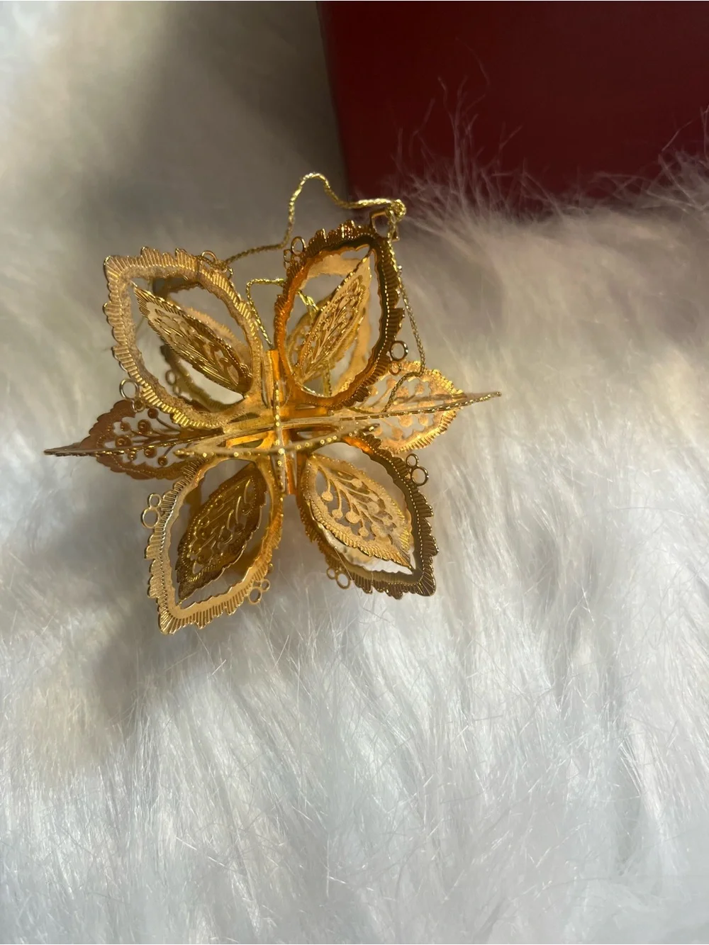2001 Danbury Mint 23kt Plated Gold Ornaments.